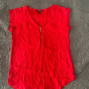 Express red medium dress shirt. Nice silky material. Gold zipper top